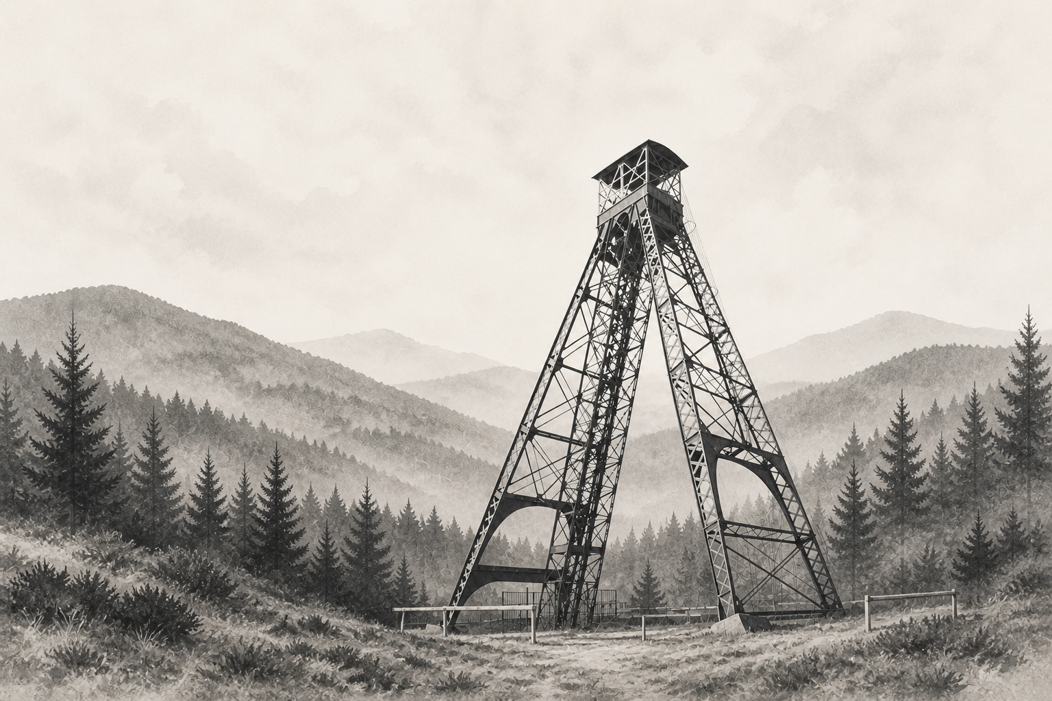 Förderturm im Erzgebirge